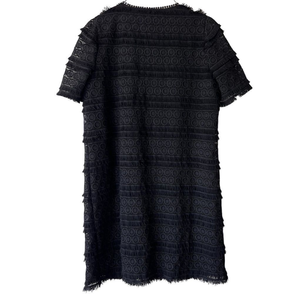 Margaret O’Leary Cotton Fringe Lace Dress Black S - Picture 4 of 9